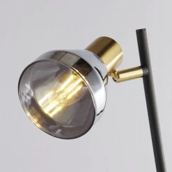 Schreibtischlampe verstellbar 42 cm E14 Rauchglas Metall