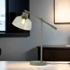 Schreibtischlampe verstellbar 56 cm E27 Grau Vintage