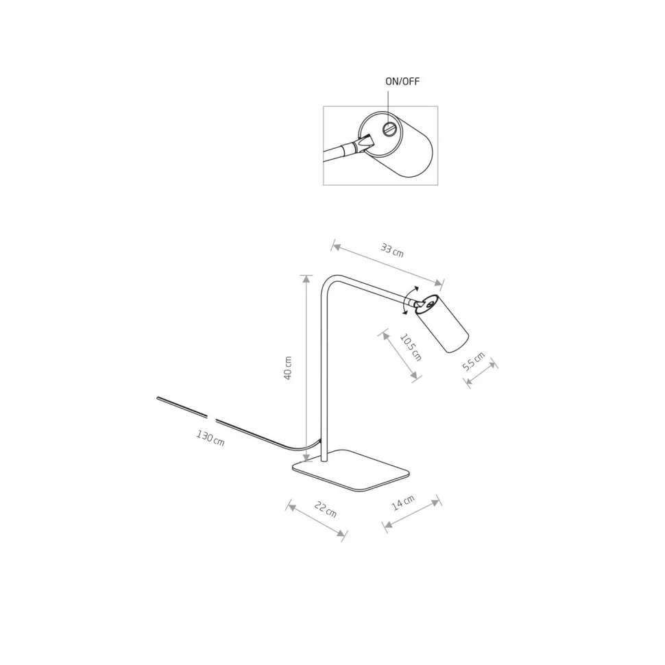 Schreibtischlampe Weiß Gold GU10 40-45 cm Metall Modern