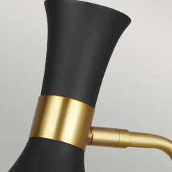 Schreibtischleuchte Metall 63,5cm Schwarz Messing Retro