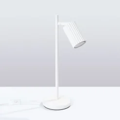 Schreibtischleuchte Weiß Metall H: 43 cm schwenkbar GU10