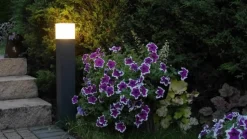 Schwarze Außenlampe Wand IP44 blendarm E27 H:22cm