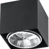 Schwarze Aufbauleuchte Aluminium eckig Modern