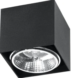 Schwarze Aufbauleuchte Aluminium eckig Modern