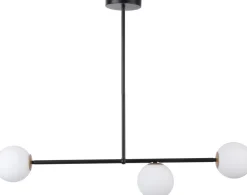 Schwarze Deckenlampe 3-flammig Glas Metall G9 blendarm