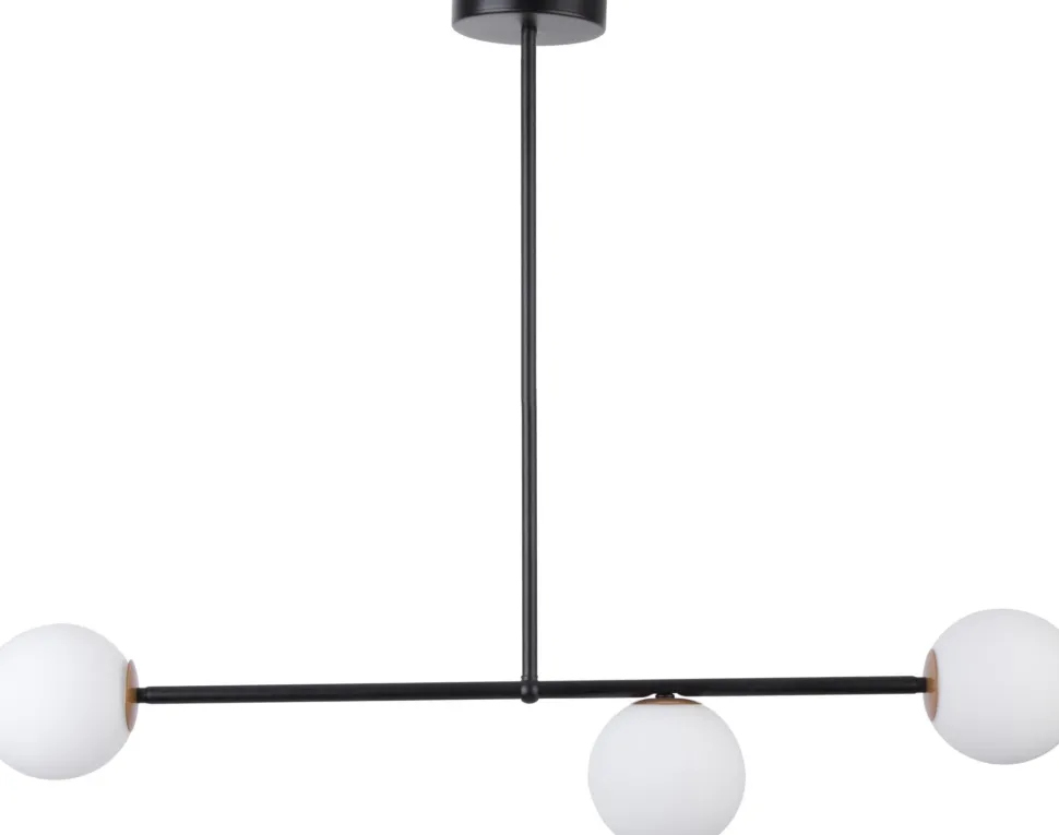 Schwarze Deckenlampe 3-flammig Glas Metall G9 blendarm