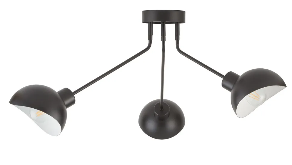 Schwarze Deckenlampe Innen Weiß E27 3-flammig stylisch