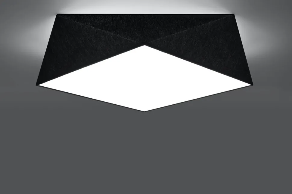 Schwarze Deckenlampe LYNNDIE B:50cm geometrisch 3x E27