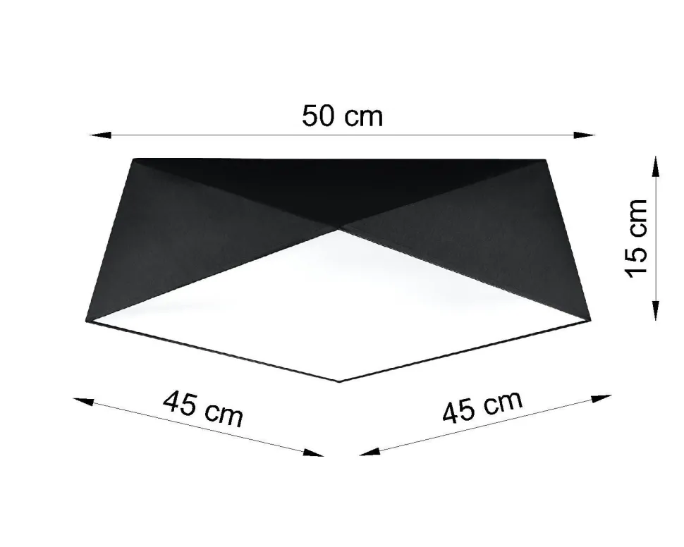 Schwarze Deckenlampe LYNNDIE B:50cm geometrisch 3x E27
