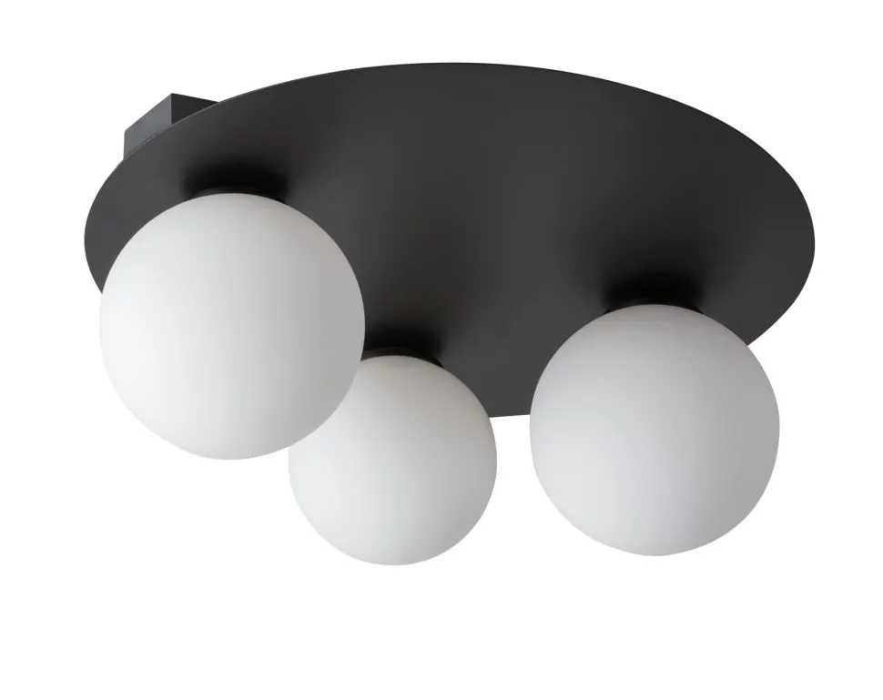 Schwarze Deckenlampe Modern Metall Glas G9 gemütlich