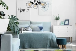 Schwarze Deckenlampe Retro Metall E27 L:65 cm 3-flammig