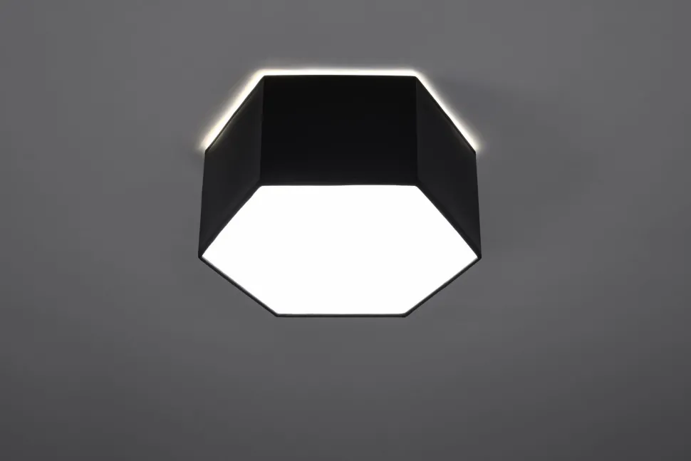 Schwarze Deckenleuchte blendarm 30,5 cm lang für 2x E27