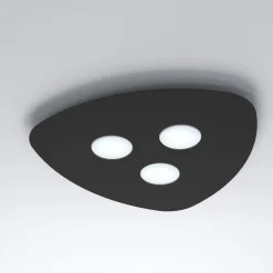 Schwarze Deckenleuchte blendarm 3-flammig schlicht