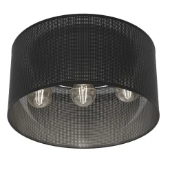 Schwarze Deckenleuchte Metall Ø40 cm rund E27 Loft