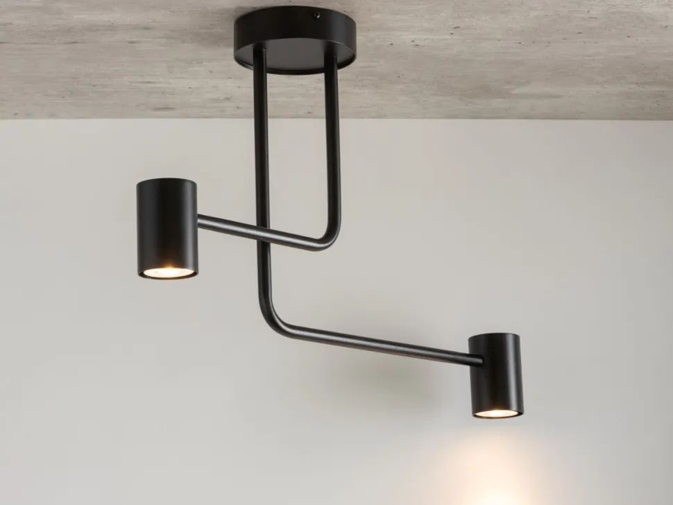 Schwarze Deckenleuchte Metall GU10 L:60 cm akzentuiert