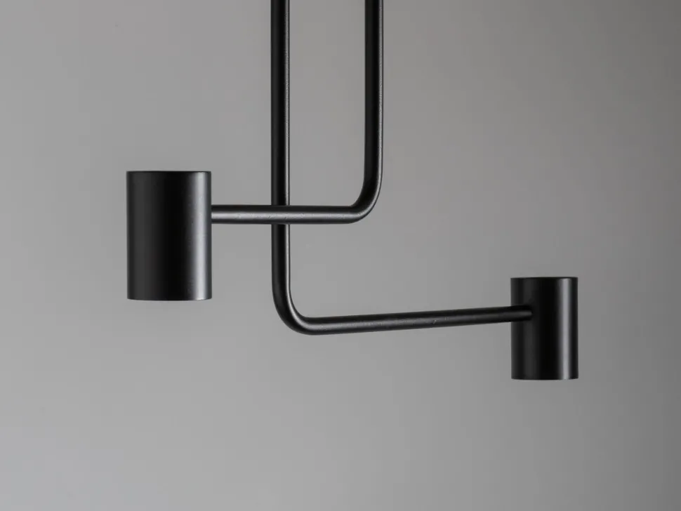 Schwarze Deckenleuchte Metall GU10 L:60 cm akzentuiert