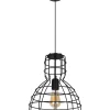 Schwarze Hängelampe Drahtschirm Metall Ø30 cm E27 Loft