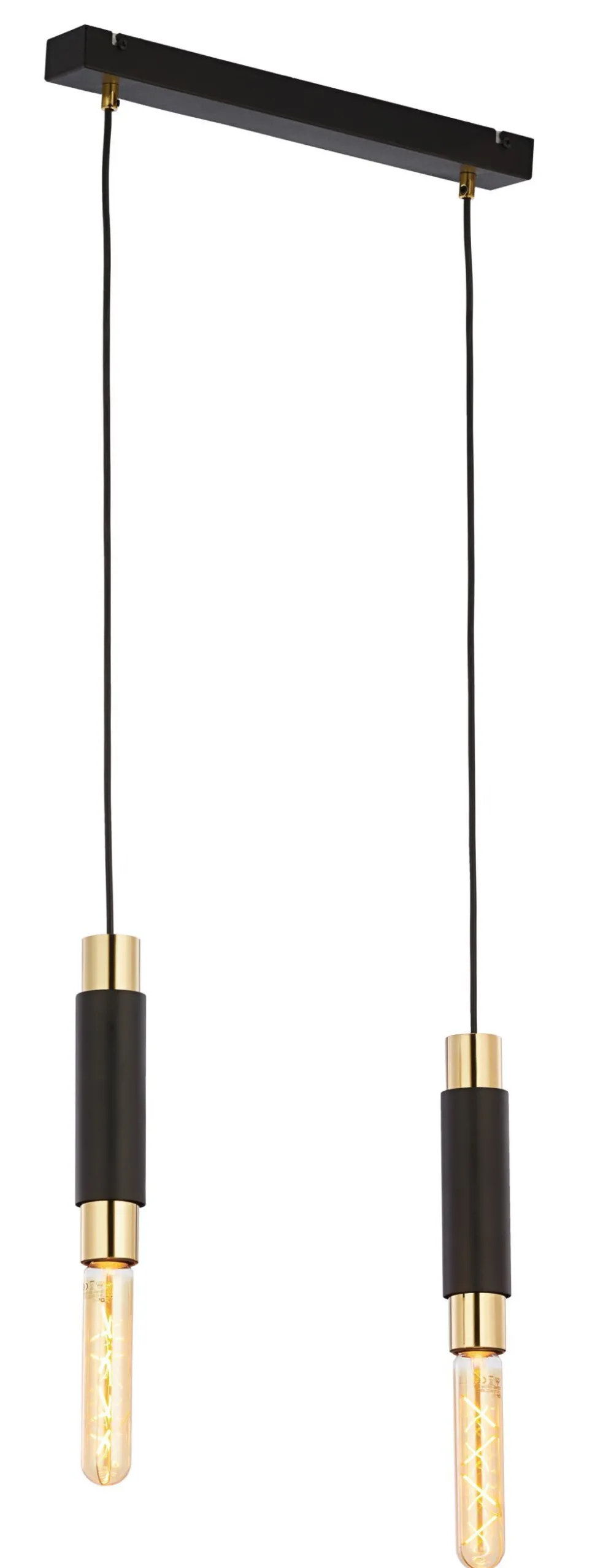 Schwarze Hängelampe JAIMEE Metall 2-flammig Modern