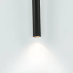 Schwarze Hängelampe Metall Zylinder G9 schmal