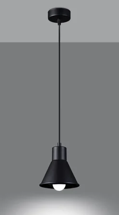 Schwarze Hängelampe Metall Ø 14 cm Retro E27