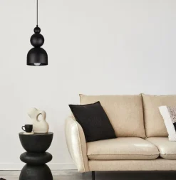 Schwarze Hängelampe Metall Loft Design E27 B:17 cm rund