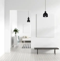 Schwarze Hängelampe Metall Loft Design E27 B:17 cm rund