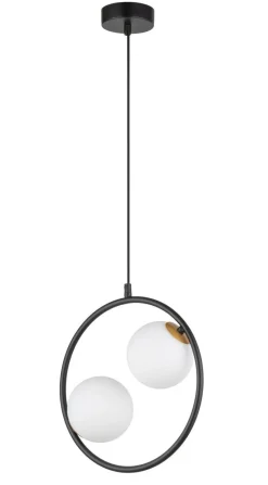 Schwarze Hängelampe Modern Glas Kugel Metall bis 0,9 cm