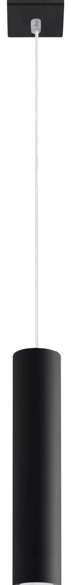 Schwarze Hängeleuchte Metall GU10 Ø 6 cm höhenverstellbar