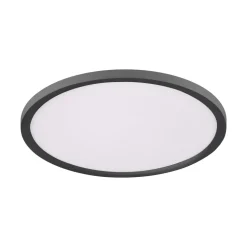 Schwarze LED Deckenlampe dimmbar Ø40 cm Fernbedienung