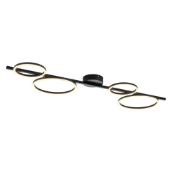 Schwarze LED Deckenlampe Metall 120 cm länglich 4850 lm