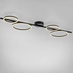 Schwarze LED Deckenlampe Metall 120 cm länglich 4850 lm