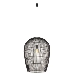 Schwarze Pendelleuchte Bambus gemütlich E27 Ø53,5 cm