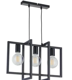 Schwarze Pendelleuchte 3-flammig Metall E27 Modern