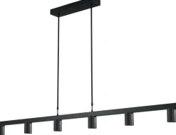 Schwarze Pendelleuchte Metall 6-flammig 160 cm