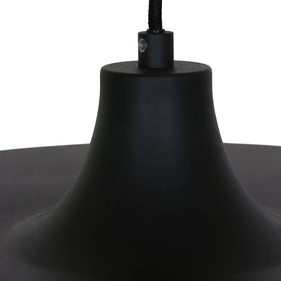 Schwarze Pendelleuchte Metall L:50 cm rund E27 Modern