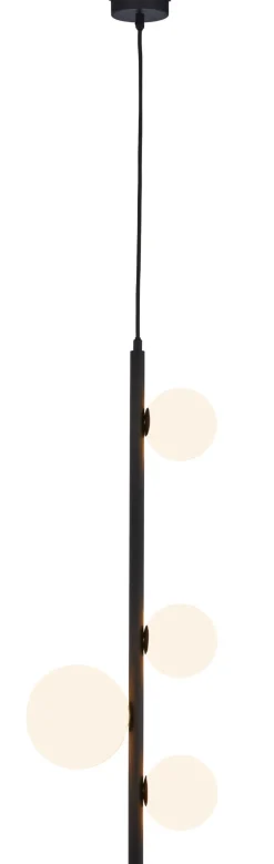 Schwarze Pendelleuchte Metall Glas G9 L:25,5 cm blendarm