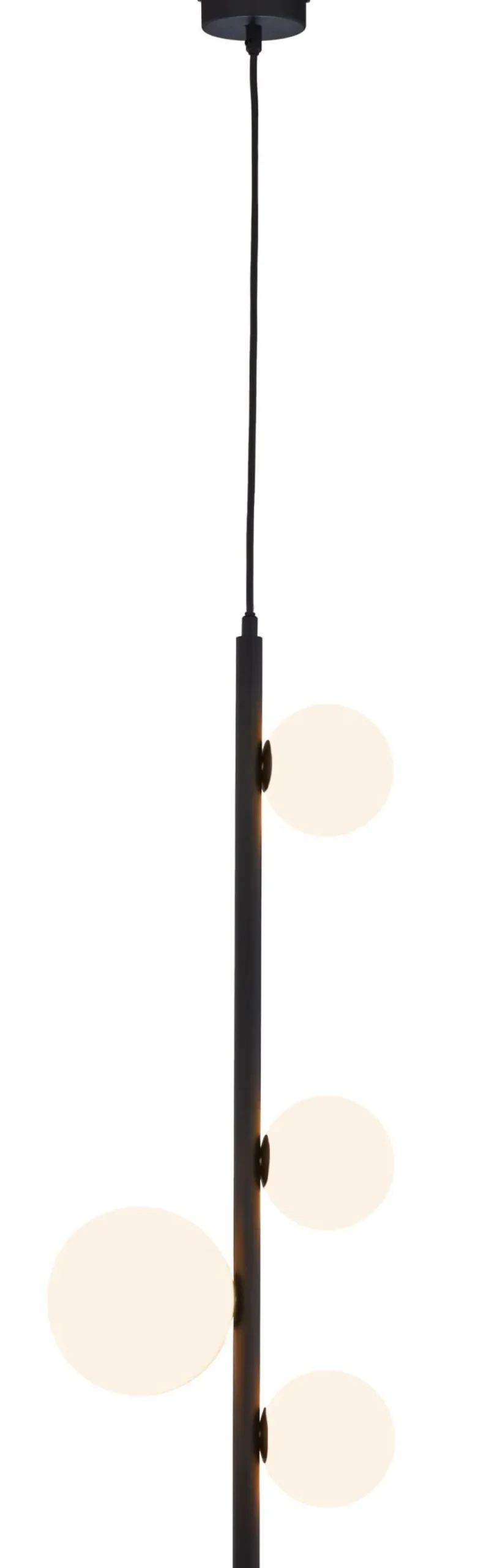 Schwarze Pendelleuchte Metall Glas G9 L:25,5 cm blendarm