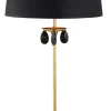 Schwarze Tischlampe Metall 65cm hoch E27 Klassisch