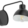 Schwarze Wandlampe Weiß Metall H:19 cm E27 stylisch