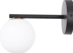 Schwarze Wandleuchte blendarm Metall Glas G9 T:24 cm