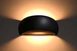 Schwarze Wandleuchte Keramik Modern Up Down indirekt