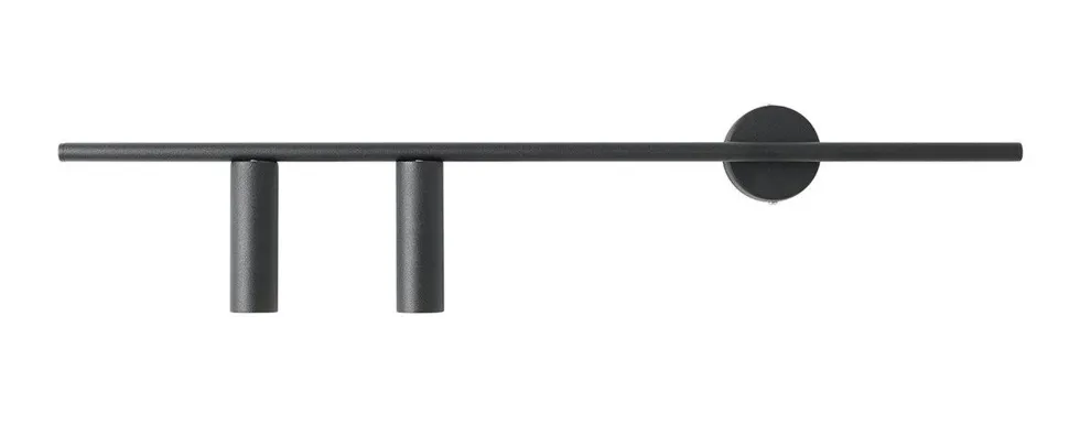 Schwarze Wandleuchte Metall Zylinder GU10 B:80 cm