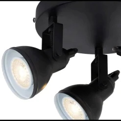 Schwarzer Deckenspot Metall flexibel GU10 30 cm 3-flmg