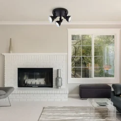 Schwarzer Deckenspot Metall flexibel GU10 30 cm 3-flmg