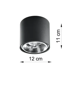 Schwarzer Spot Decke Ø12cm rund GU10 Modern vielseitig