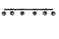 Schwarzer Wohnzimmerstrahler Metall 120 cm lang GU10