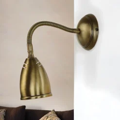 Schwenkbare Wandlampe Rustikal Bronze Hell