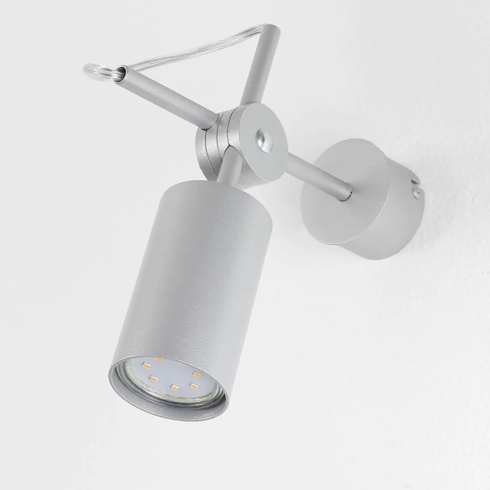 Schwenkbarer Wandstrahler in silber