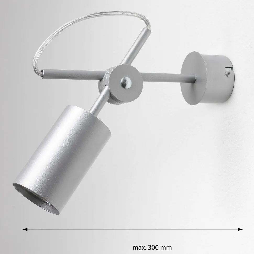 Schwenkbarer Wandstrahler in silber