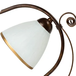 Shabby braune Tischlampe Metall 39cm Jugendstil